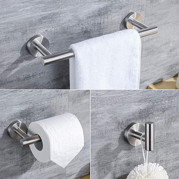 

3 шт аксессуары для ванной комнаты набор из шлифованной нержавеющей стали настенное крепление включает 12 полотенце для рук держатель bartoi