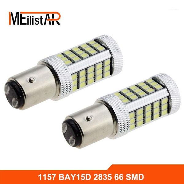 

2 pcs 1157 ba15s bay15d 66 smd 2835 led white red yellow 12v car p21w pr21w brake flashing lights signal lamp 1 pcs1
