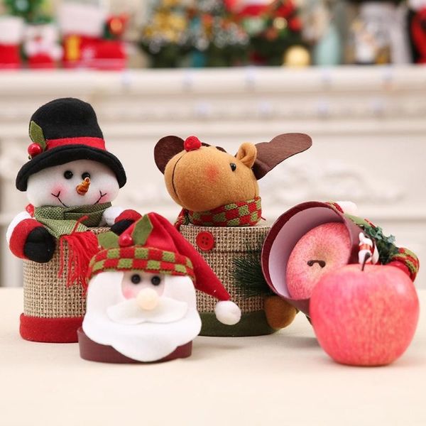 

merry christmas eve apple gift box bags candy box christmas party favor festival packing linen sacks xmas house decoration