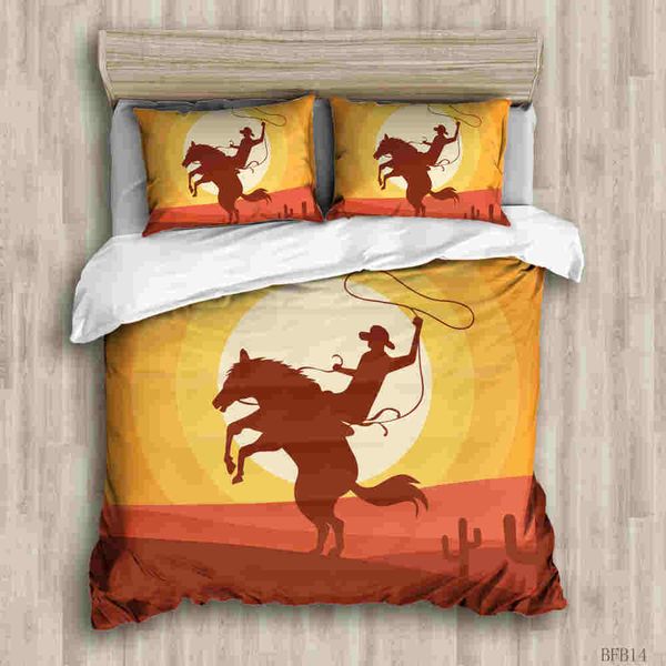

horse riding printing bedding set with pillowcases duvet cover set twin full queen king sizes