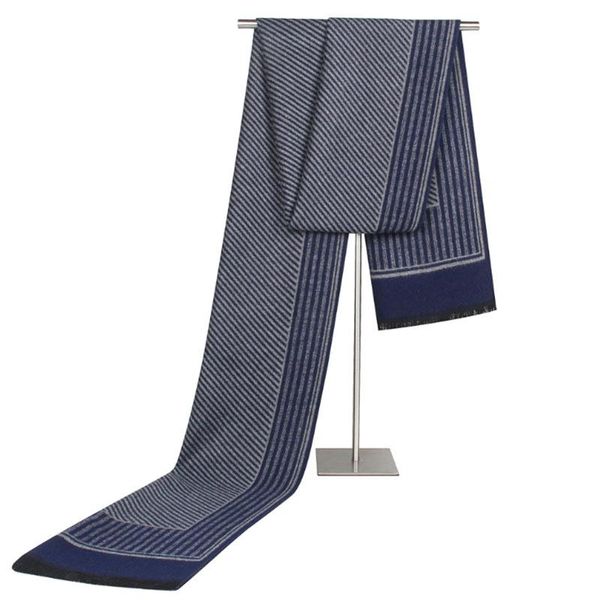

scarves [aetrends] winter scarf men cashmere feel for scarfs vintage striped design echarpe z-6656, Blue;gray