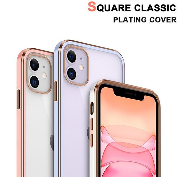 

luxury phone case for iphone 11 pro xs max 12 mini xr x xs 7 8 plus se 2020 2 case silicone transparent plating clear cover capa