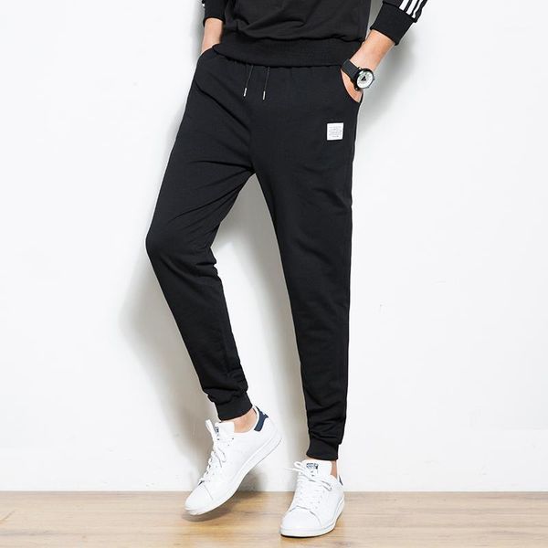 

men harem pants 2020 jogger pants men cotton drawstring comfortable elastic waist sport sweatpants solid black joggers1