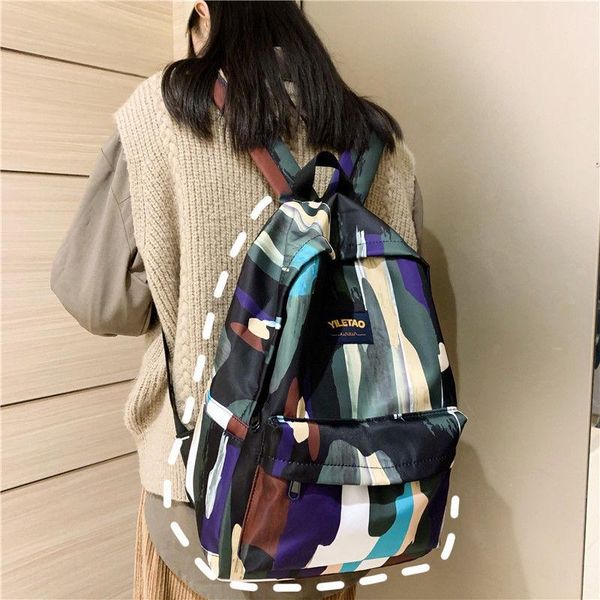 

high school bags for teenage girls backpack women bookbags personality graffiti nylon student bag school female teen schoobag bbyuko
