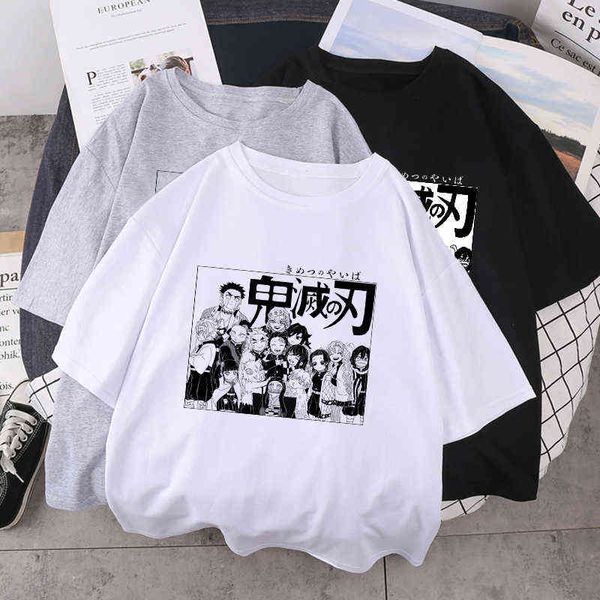 Harajuku Japan Gefängnis Schule Cartoon Japan T-shirt frauen dämon Geist klinge Punk Anime Comic lässig Streetwear Manga frauen Tops G220228