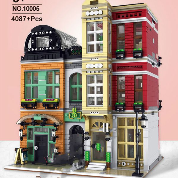 

lr 10005 creator city street view series bootblack street building blocks 4087pcs bricks