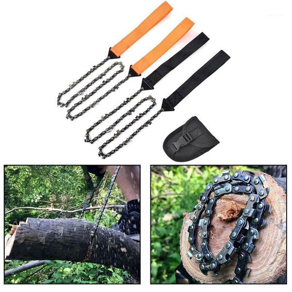 

26" outdoor survival pocket chainsaw heavy-duty steel long chain compact folding for camping hiking traveling handsaw tool1