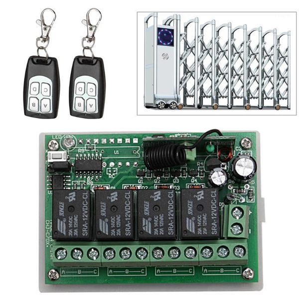 

dc 12v 4ch channel 433mhz wireless remote control switch garage gate window curtain roll-up door wireless controller1