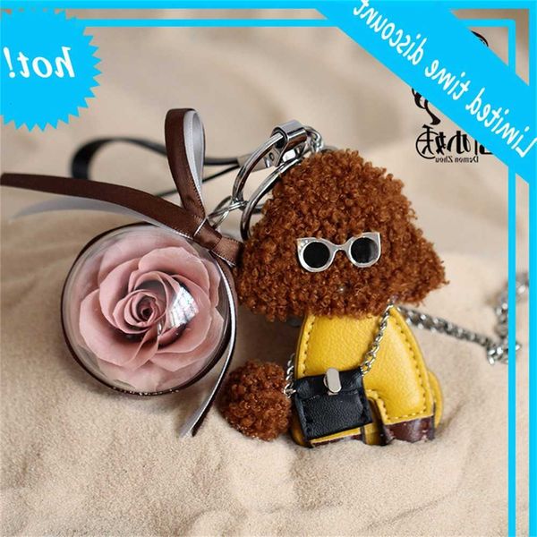 

eternal flower key teddy keychain car creative valentine's day gift mm bag hang