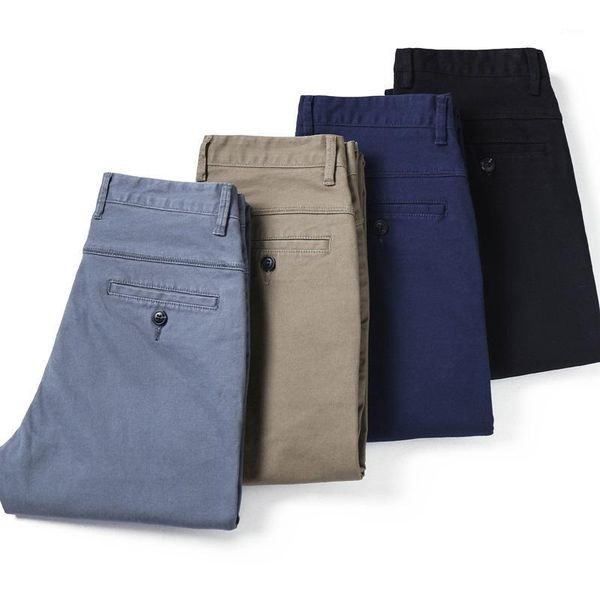 

2021 spring summer new casual pants jogging pants men cotton slim fit chinos fashion trousers male basic clothing mens1, Black