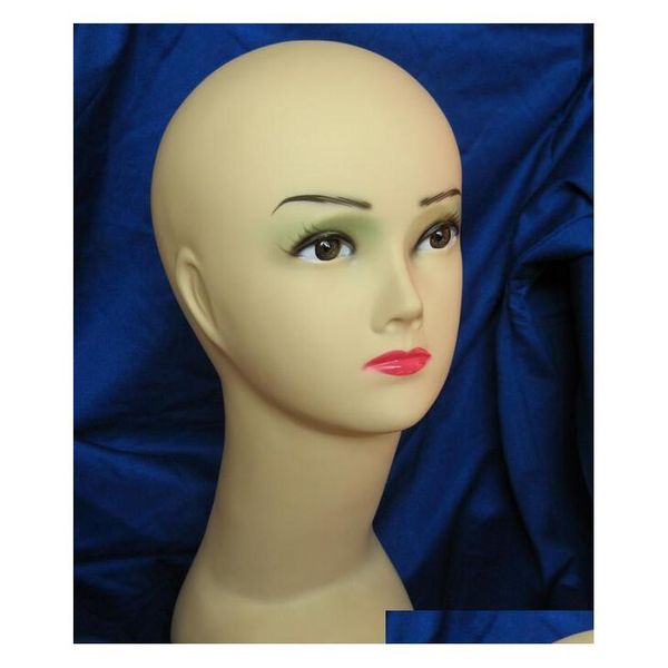 

shipping 1pc wig hat display tete a coiffer pour perruque,paspop professional hairdressing head half-chest model,pvc,m00512 4y1yx, Khaki