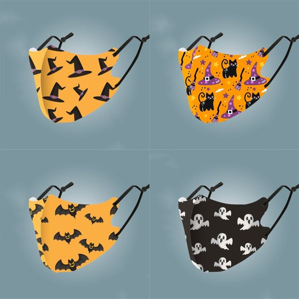 

cartoon mask print mouth masks ice silk anti dust masks breathing face mask cover#987, Black