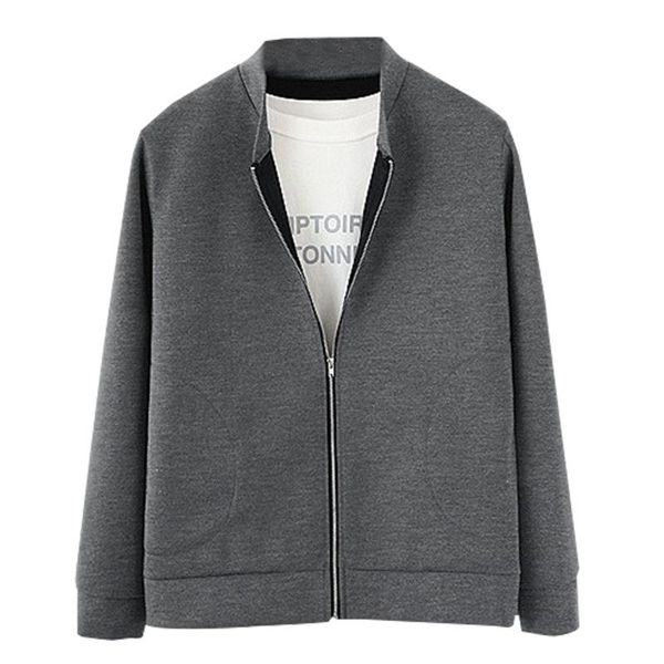 

women's jackets women long sleeve stand-up collar cardigan solid color zipper coat casual jacket bx0b, Black;brown