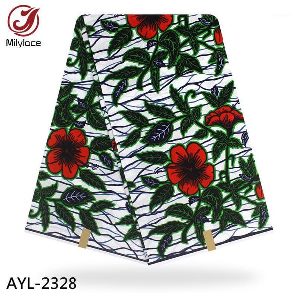 

beautiful flower design african wax print fabric 100% cotton good quality comfortable material real wax fabric ayl- 2328-23291, Black;white