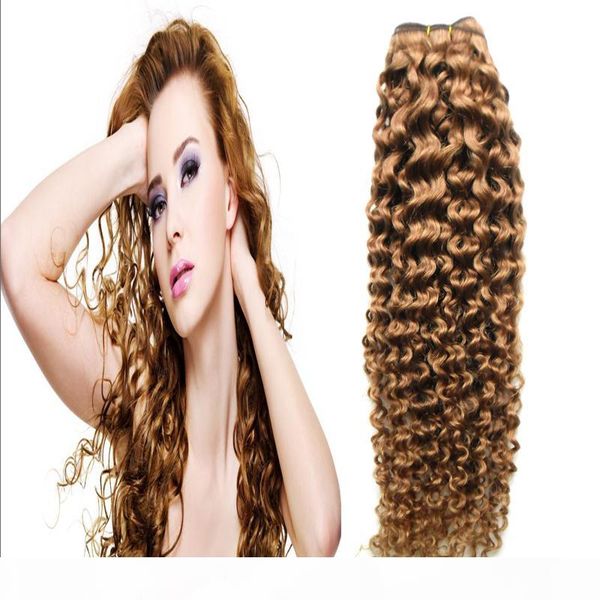 

light brown brazilian kinky curly human hair curly bundles 100g brazilian deep curly virgin hair weaves 100g pc double weft 1pcs, Black