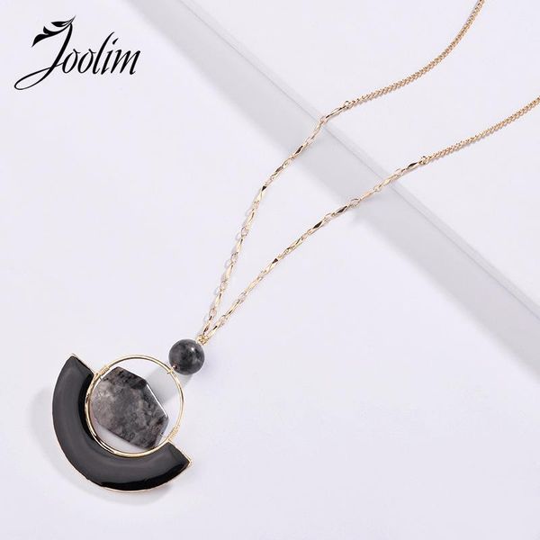 

pendant necklaces joolim black stone necklace design wholesale1, Silver