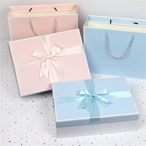 

bow pink blue gift box shirt underwear packing box christmas gift box for friend and bridesmaid1