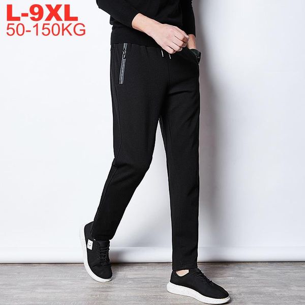 

plus size 9xl 8xl 7xl 6xl sweatpants men solid sweat pants mens casual trousers sports jogger oversized sportwear bottoms male, Black