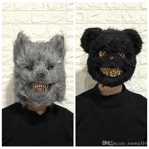 

halloween mask bloody killer rabbit mask teddy bear halloween plush cosplay horror mask for kids adults wild wolf scary masks dbc vt0945