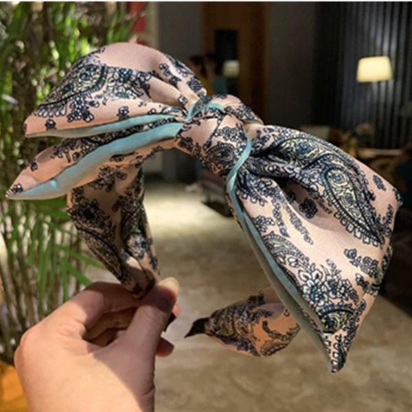 

hair accessories double layers bow knot hairband cute print head band for women teen girls lovely bowknot headband retro hoop
