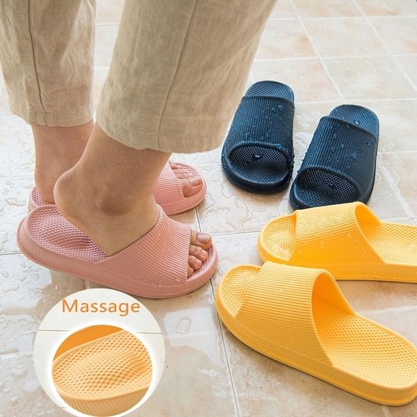 

summer massage indoor slippers women bathroom nonslip shoes eva light comfortable home slippers candycolor couple shoes 35-45 y200624, Black