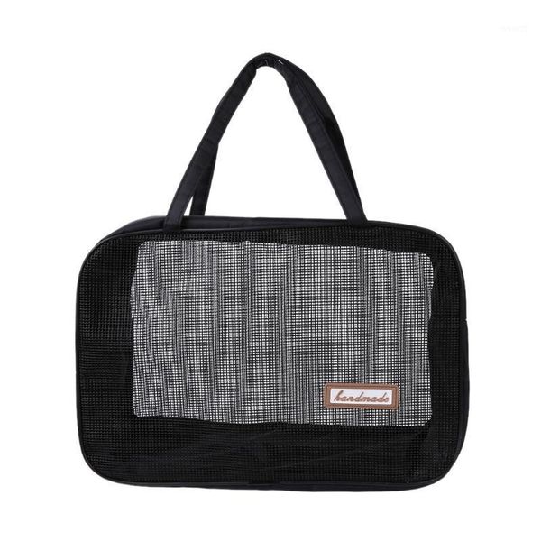 

portable bathing bag mesh shower toiletry pouch travel makeup storage holder1