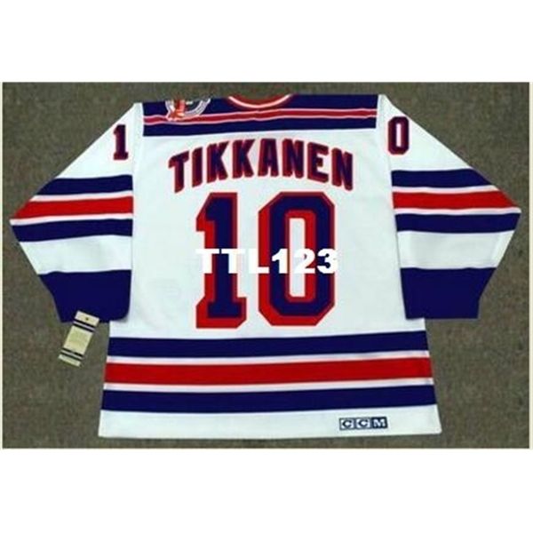 

121s #10 esa tikkanen new york rangers 1994 ccm vintage home hockey jersey or custom any name or number retro jersey, Black