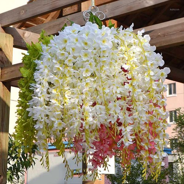 

5 head/bunch artificial clove flower vines garland fake silk wisteria wedding party decor hanging rattan home decoration1