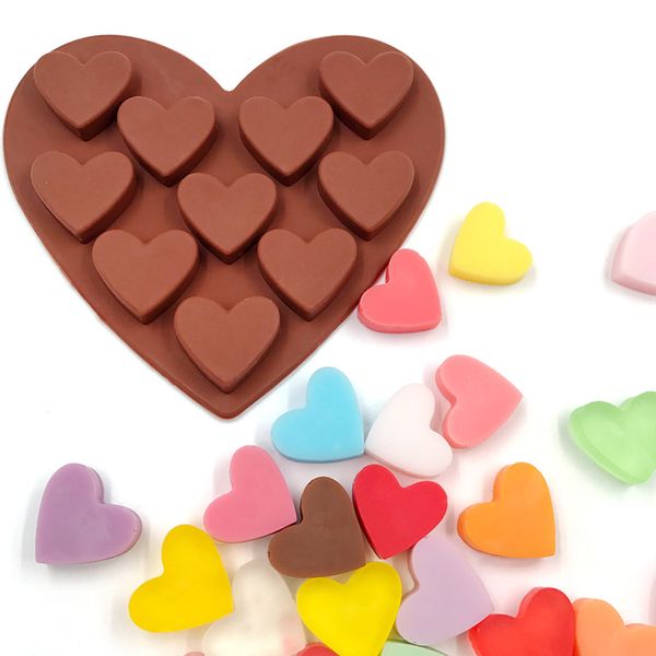 

heart shape silicone mold baking moulds for 10 functions chocolate soap fondant pudding jelly candy cookie ice cube small cake gelatine cavi