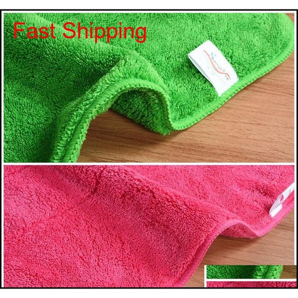 

polyester coral fleece scouring pad double sided absorbent cleaning rag kitchen thickened quick dry dish towels was qylxpz sports2010