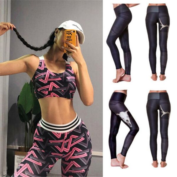 

2021 new arrival women high waist out printed yoga leggings tummy control workout running leggings stretch tights pants trousers, White;red
