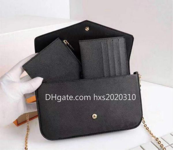

m61276 women messenger bag leather handbag original box 3 in 1 with serial number brand desginer