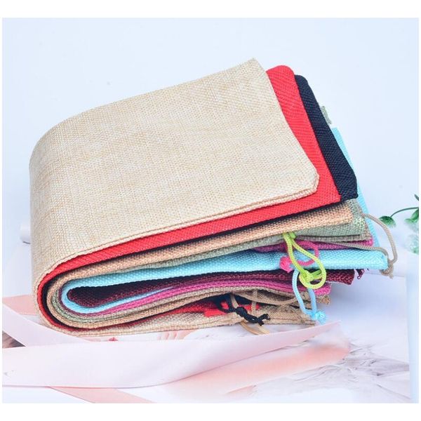 

15*35cm christmas decor burlap champagne wine bottle bags covers party festival gift pouch pack jllxsv mx_home