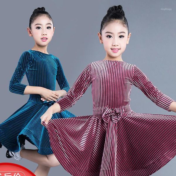 

girls kids latin dresses modern ballroom latino dresses for dancing latin dance competition salsa tango dress dqs17191, Black;red