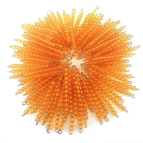 

kids toys montessori 1000pcs golden pastic beads 10 strings toys for children preschool unisex-student early learning 3 year old y200428