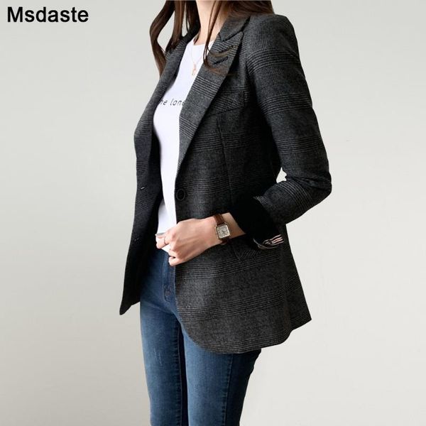 

women blazers coat outerwear casual female outer wear coats new autumn woman plaid blazer office lady formal blazer, White;black