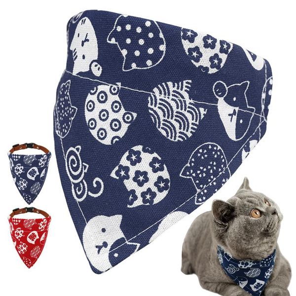 

bandana collar for cats dog pet cat puppy scarf neckerchief adjustable printed bowtie bandanas collar triangular pet acc wmtxst