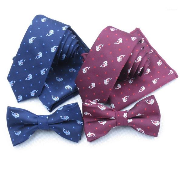 

blue ties male wine red necktie female dolphin cartoon pattern matching bowtie kerchief leisure 6cm narrow tie1, Blue;purple
