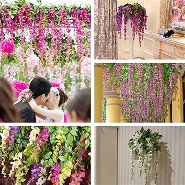 

vine wisteria dhl artificial rattan silk flower for wedding centerpieces decorations bouquet garland home