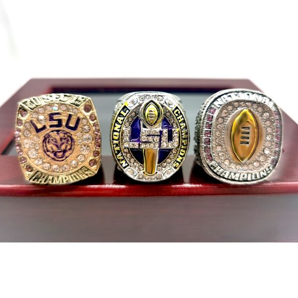 

2019-2019-2020 lsu tigers championship ring fan gift wholesale drop shipping manufacturer fast shipping, Slivery;golden