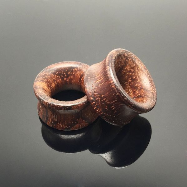 

2pcs fashion wooden plugs flesh gauges tunnels 8-20mm ear tragus expander rosewood bamboo purple heart body piercing jewelry, Golden;silver