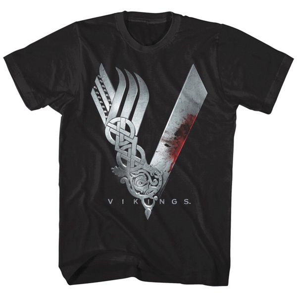 

sport brand new 2019 summer mens short official vikings tv show metallic logo men's t-shirt cute t shirts