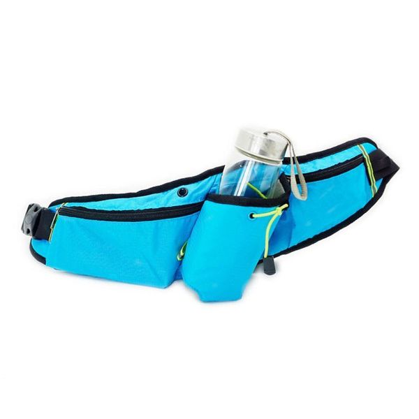 Wanderung Solide Farbe Taille Pack Bum Bag mit Flaschenhalter Textur Mobiltelefon PXPF Q0705