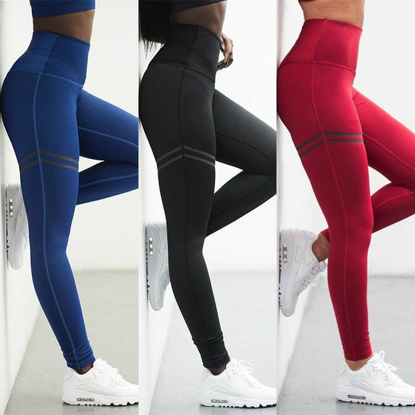 

women's pants fitness leggings printed high waist pants running gym sport jogging pants trousers drop shipping, Black