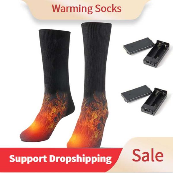 

3v thermal cotton heated socks men women battery case battery operated winter foot warmer electric socks warming, Black