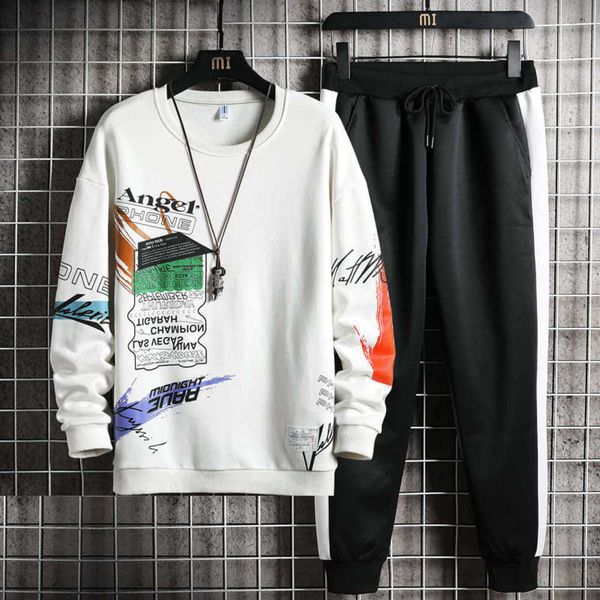 

crew 2020 new casual korean men's neck sweater ins trend loose and versatile sports suit for men, Gray