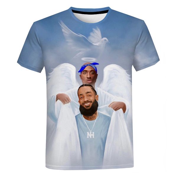 

summer 2pac nipsey hussle tupac 3d print shirts kawaii kawaii graphic men clothing