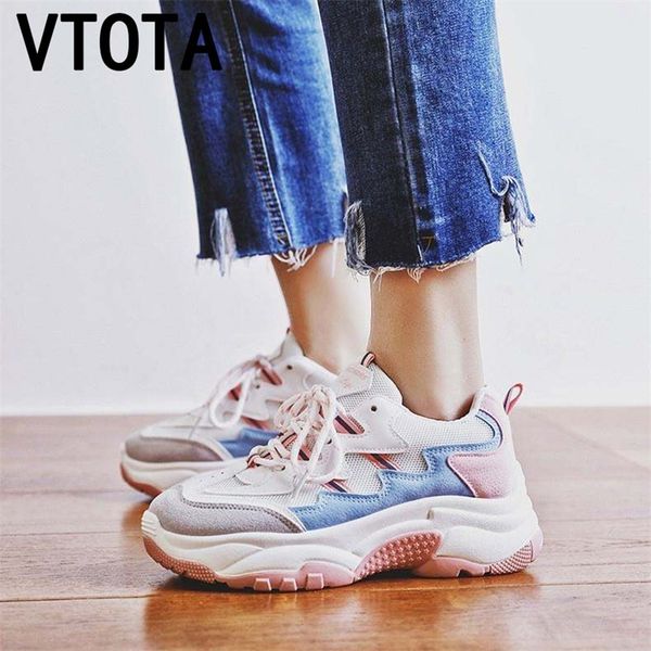 

vtota spring autumn fashion ladies casual shoes for woman vulcanized shoes breathable wild platform women shoes sneakers k3 y200109, Black