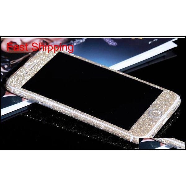 

glitter bling shiny full body sticker matte skin screen protector for iphone7 7plus 6 6s plus 5 5s samsung s7 edge s8 plus front+back 3rztp