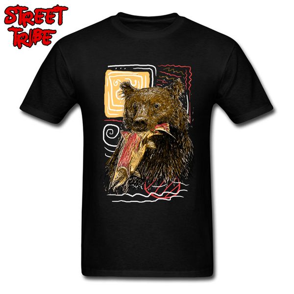 

fish hunter bear black tee vintage t shirts art design tshirts unique street t shirt punk style clothes sport hooded sweatshirt hoodie